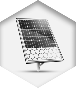 Modell eines Solarpanels mit Wabenkern aus Polypropylen