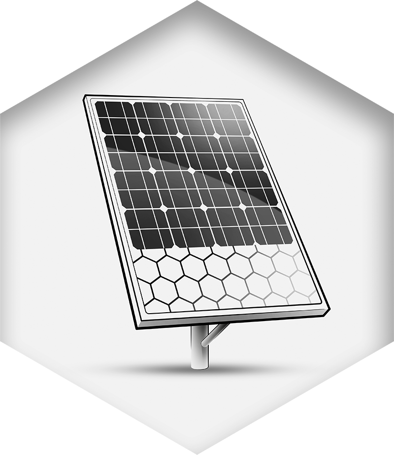 Modell eines Solarpanels mit Wabenkern aus Polypropylen
